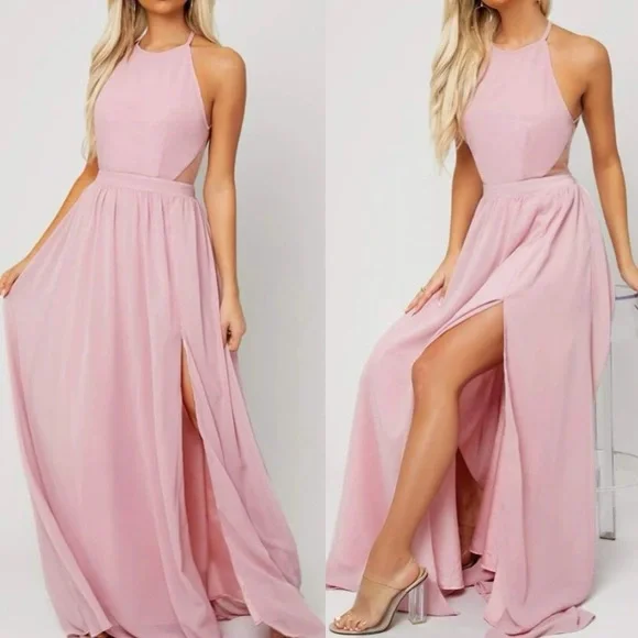Luxe champagne open back maxi dress - Picture 7 of 16
